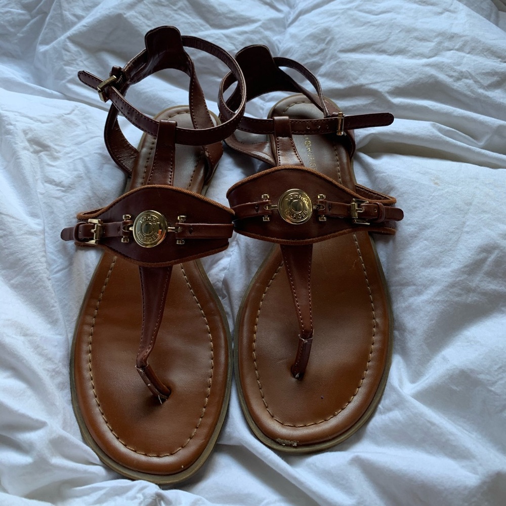 Tommy Hilfiger brown leather sandals
